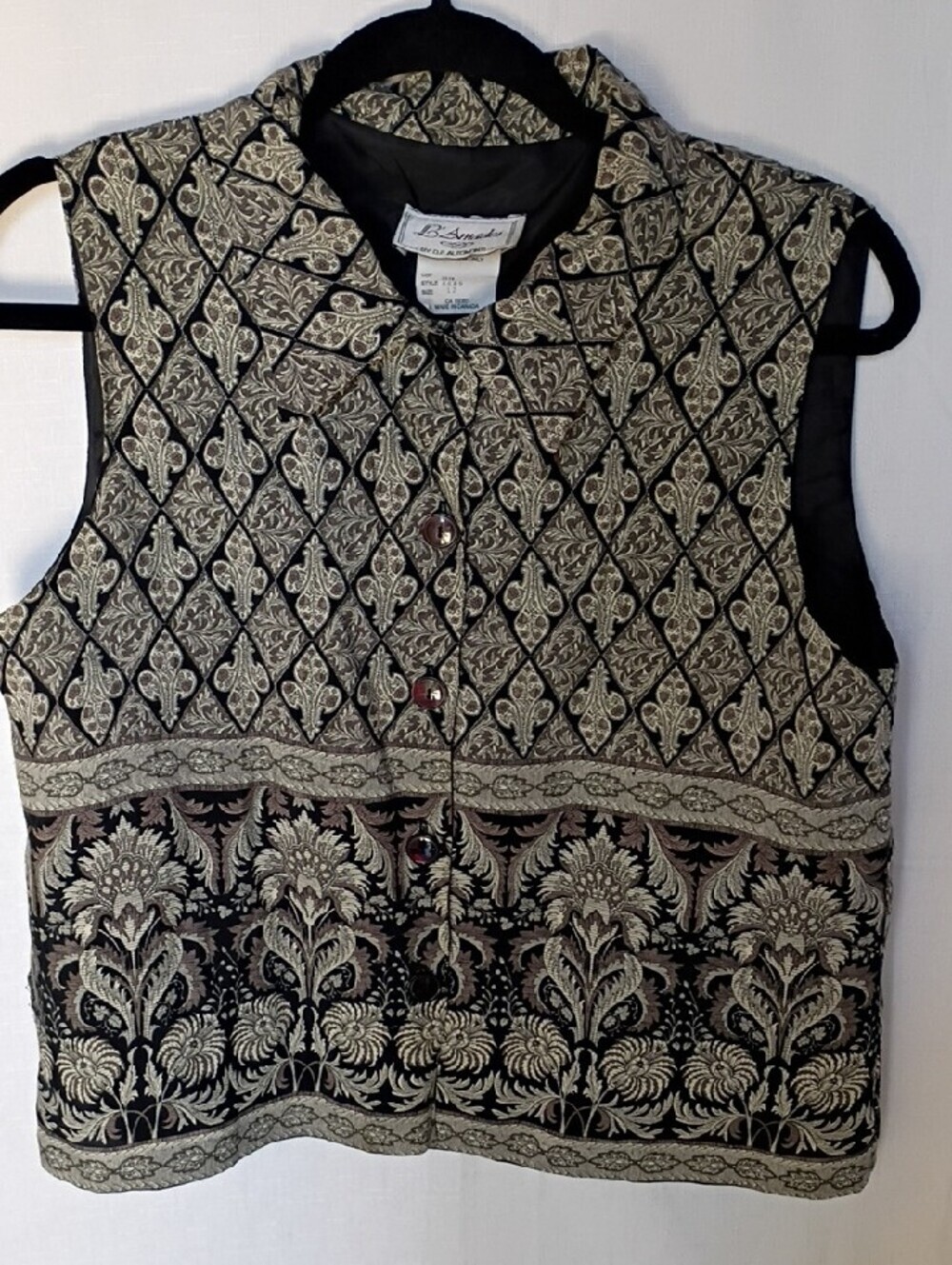 L' Amandei By S.p. Altamonte Vintage Women's Sleeveless Button Vest - Picture 2 of 8